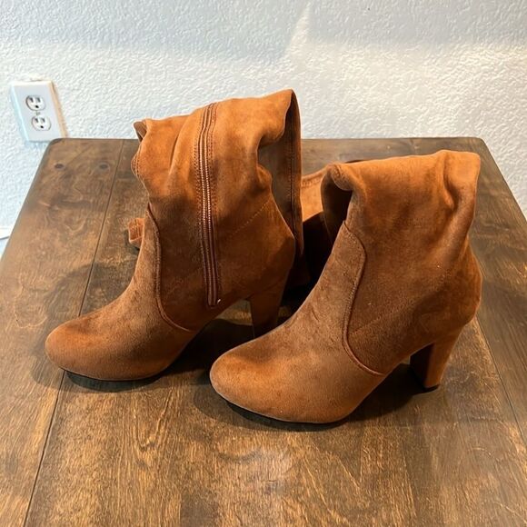 Vepose 994 Fashion Suede High Chunky Heel Over The Knee High Boots With Zipper - Picture 9 of 14